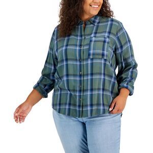 Style & Co Plus Size Plaid Perfect Shirt